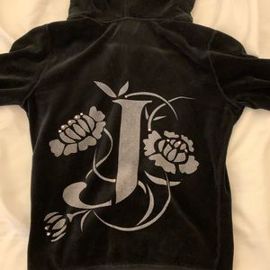 Juicy Couture Black Velour Zipped Hoodie